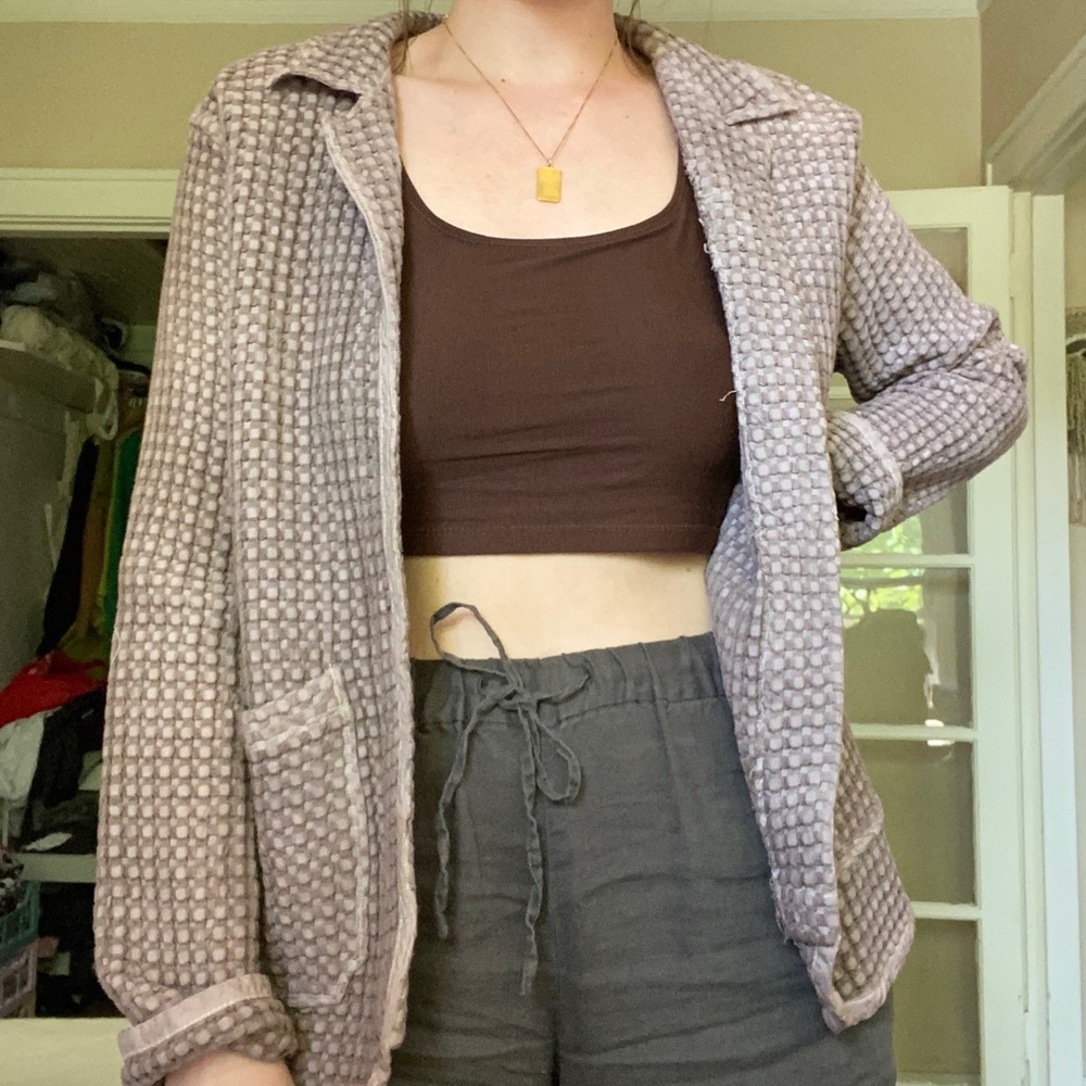 Handmade brown cardigan, sewn and dyed by me